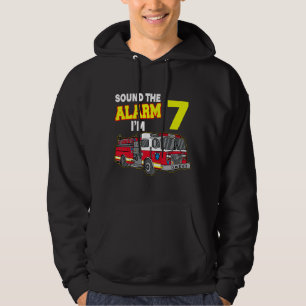 Kids Sound Alarm Im 7 Kids Fire Truck Firefighter Hoodie