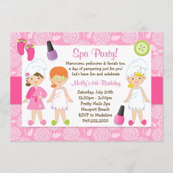 Kids Spa Birthday Party Invitation by eventfulcards at Zazzle