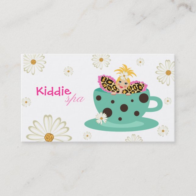 Kids Spa Business Card Daisy Cute Blonde (Front)