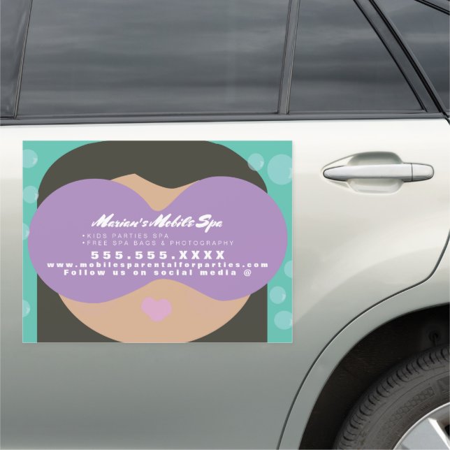 Kids Spa Business Party Rentals Mobile  Car Magnet (In Situ)