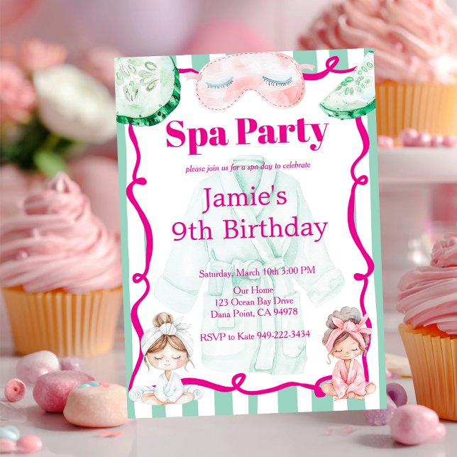 Kids Spa Party Birthday Invitation (Creator Uploaded)