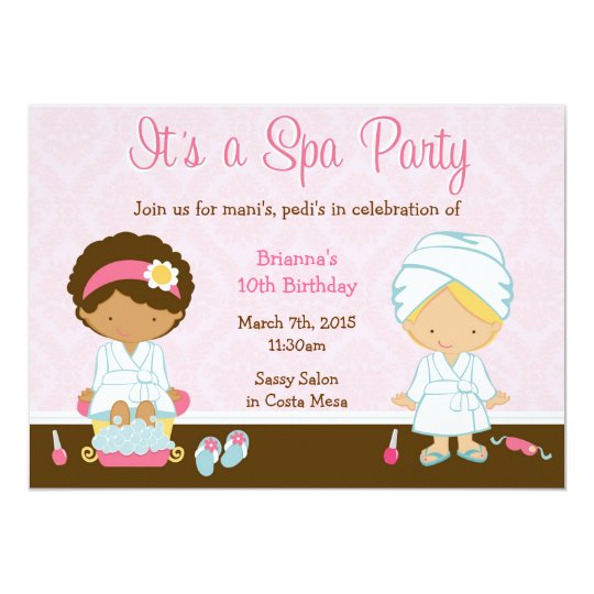 Kids Spa Party Card Kids Spa Party Card