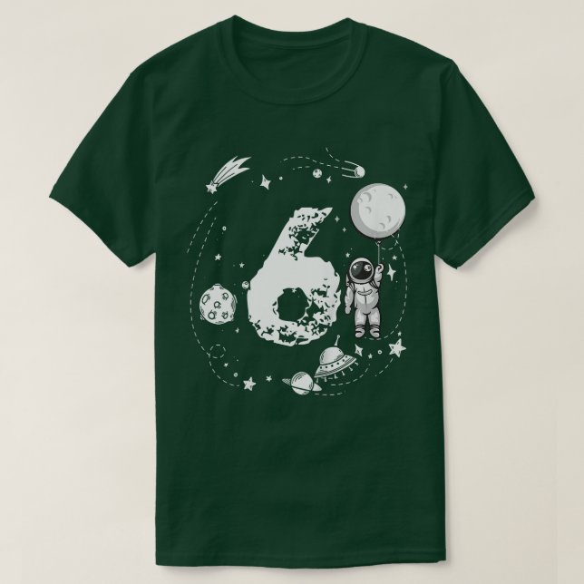 Kids Space Astronaut 6th Birthday For Astronaut 6  T-Shirt (Design Front)