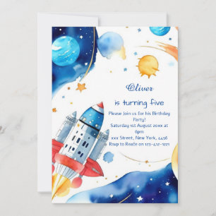 Kids Space Birthday Invitation
