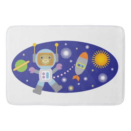 Kids Space Chimp Cartoon Bath Mat