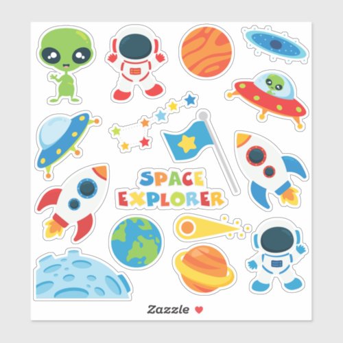 Kids Space Explorer Sticker