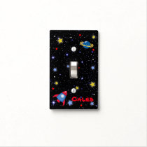 KIDS SPACE Galaxy Rocket Colorful Cute Children's Light Switch Cover