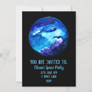 Kid's Space theme party invitation