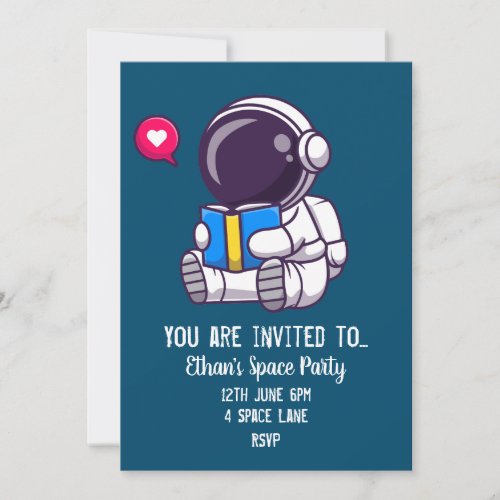 Kids Space theme party invitation