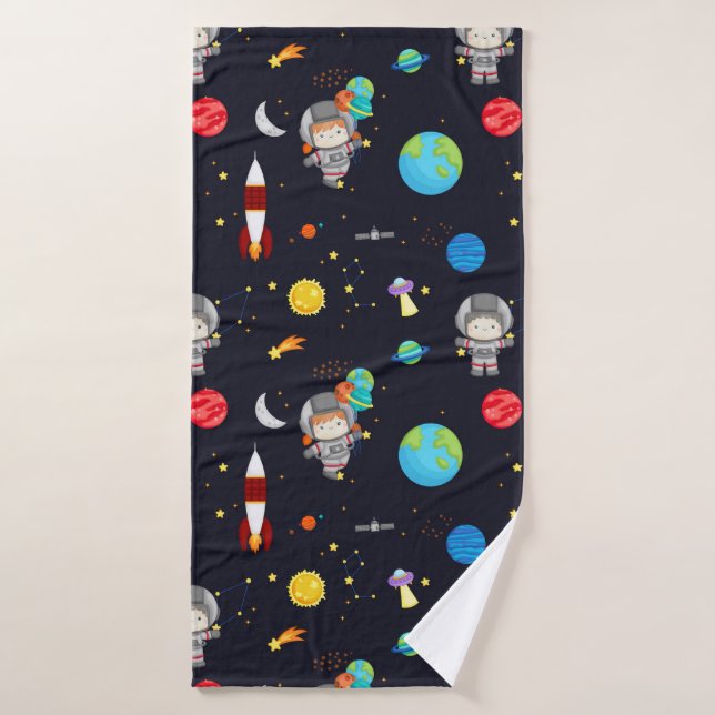 Kids Space Theme Pattern Bath Towel (Bath Towel)
