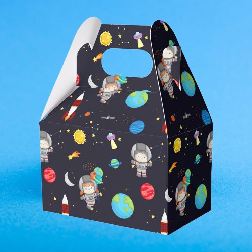 Kids Space Theme Pattern Favor Boxes