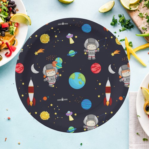 Kids Space Theme Pattern Paper Plates