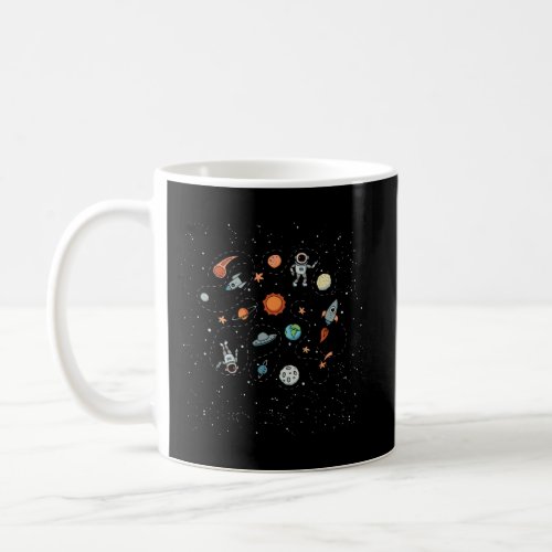 Kids Spaceship Astronaut And Planets Tee Coffee Mug