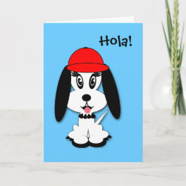 Kids Spanish Birthday Kute Doggy Greeting Card