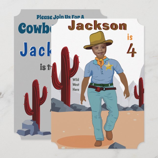 Kids Special Sheriff Cowboy Photo Template  (Front/Back)