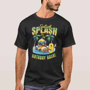 Kids Splish Splash 9th Birthday Bash Duck Beach Po T-Shirt