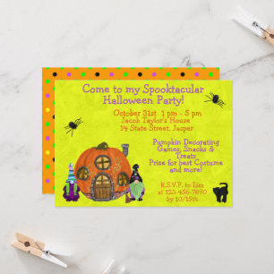 Kids Spooktacular Gnomes Halloween Party Invitation