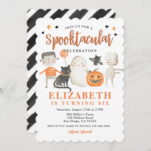 Kids Spooktacular Halloween Birthday Party Invitation