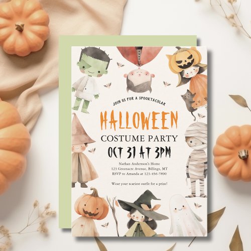 Kids Spooktacular Halloween Costume Party  Invitation
