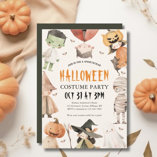 Kids Spooktacular Halloween Costume Party  Invitation