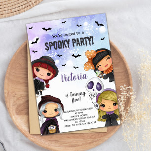 Kids Spooky Halloween Birthday Party Invitation