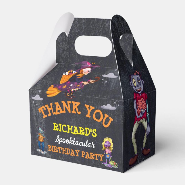 Kids Spooky Halloween Costume Birthday Favor Box (Front Side)