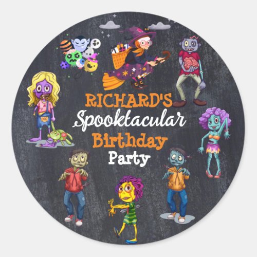 Kids Spooky Halloween Costume Birthday Sticker