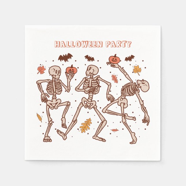 Kids Spooky Halloween Party Invitation Napkins (Front)