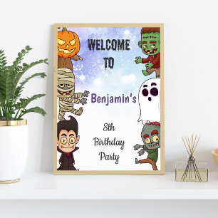 Kids Spooky Halloween Welcome Sign