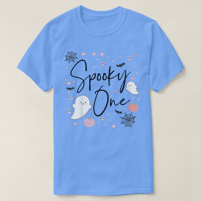 Kids Spooky One Girl 1st First Birthday Pink Hallo T-Shirt (Design Front)