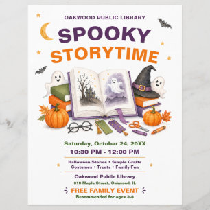 Kids Spooky Storytime Halloween Flyer