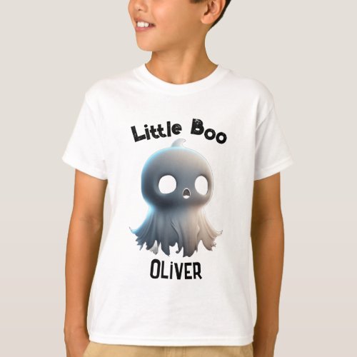 Kids Spooky Style with Little Boo Baby Ghost T_Shirt