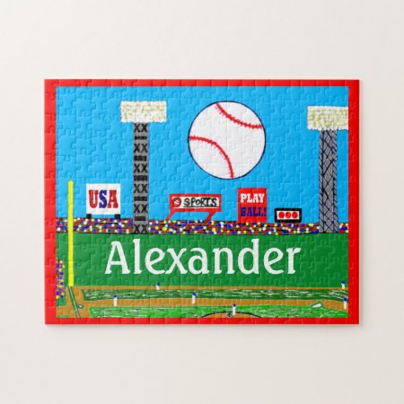 Kids Sports Baseball Puzzle Personalized Gift
