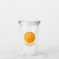 Kids Sports Basketball Athletic Personalized Boys Acrylic Tumbler
