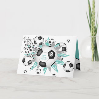 kids sports birthday soccer ball blowout card