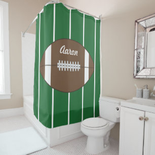 Kids Sports Boys Football  Bathroom Shower Curtain