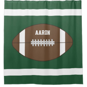 Kids Sports Boys Football Bathroom Shower Curtain