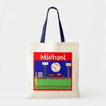 Kids Sports Personalized Baseball Art Gym Bag Gift by kidssportsfunstuff at Zazzle