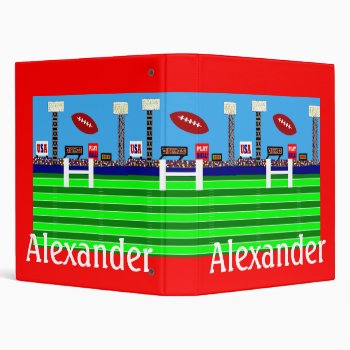 Kids Sports Personalized Football Binder Gift by kidssportsfunstuff at Zazzle