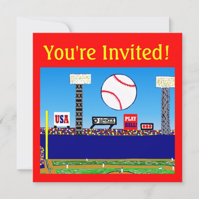 Kids Sports Personalized Party Invitations (Front)