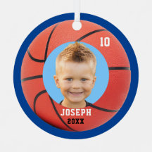 Kids Sporty Blue Photo Basketball