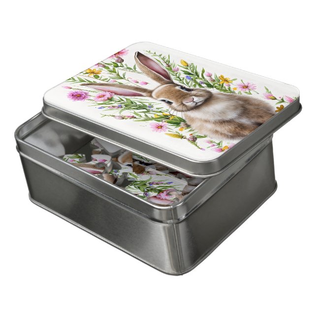 Kids Spring Easter Rabbit  Jigsaw Puzzle (Lid Open)
