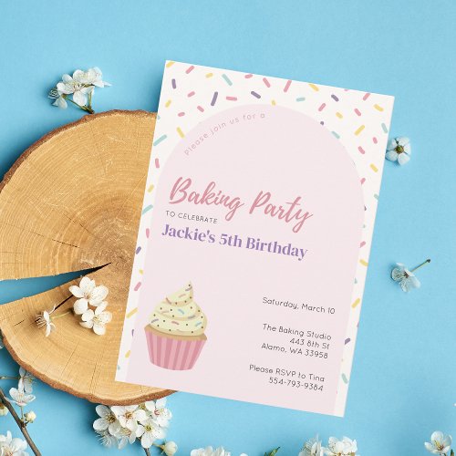 Kids Sprinkles Baking Birthday Party Invitation 