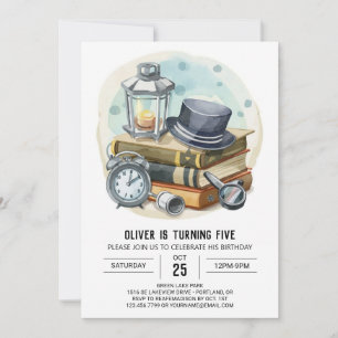 Kids Spy Glasses Detective Birthday Invitation