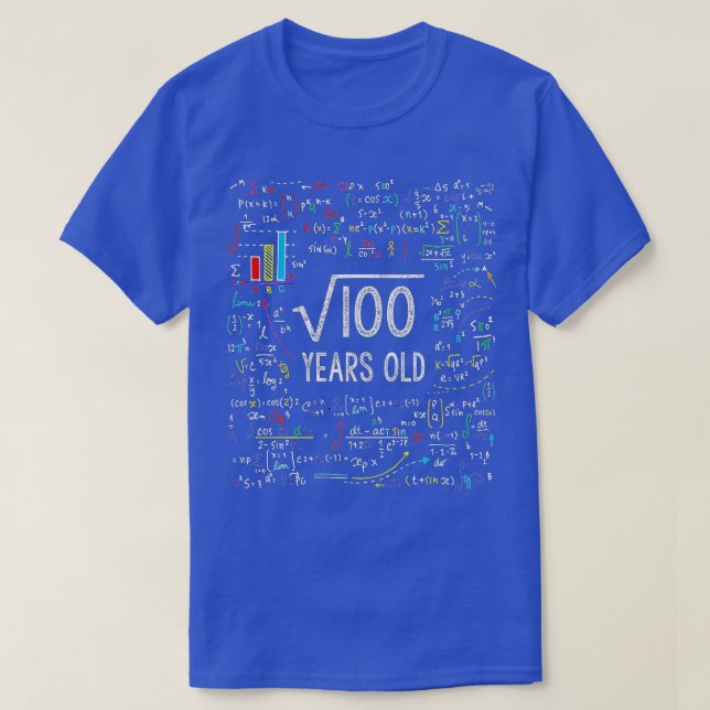 Kids Square Root Of 100 10th Birthday 10 Year Old  T-Shirt (Design Front)