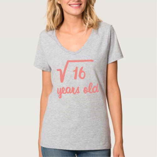 Kids Square Root of 16 Math Lovers 4 Years Old T_Shirt