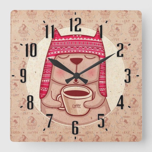 Kids Square Wall Clock (Front)