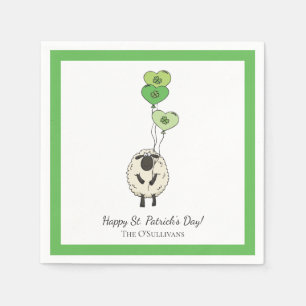 Kids St. Patrick’s Day Sheep & Shamrock Napkins
