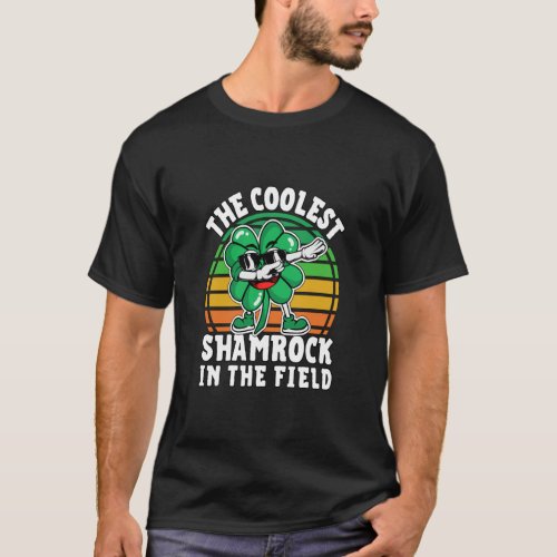 Kids St Patricks Day 2023 Coolest Dabbing Shamrock T_Shirt
