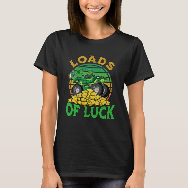 Kids St Patricks Day 2023 Monster Truck Loads Of L T-Shirt (Front)